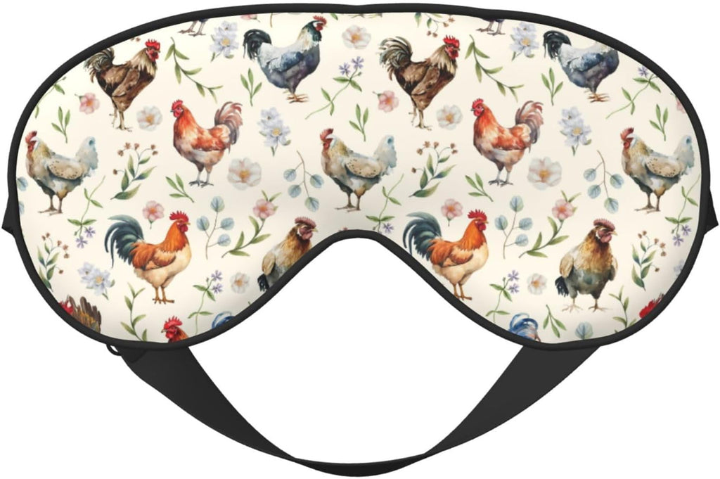 Cute Chicken Sleep Mask Breathable Soft Eye Mask for Sleep for Women Men Lightweight Eye Cover for Travel, Night Work, Nap, Office