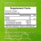 DHA Supplements | 240 Softgels, Burpless, Lemon Flavor, DHA 1000mg + EPA 500mg, Wild Caught Fish, Rich in Omega-3s, Mercury Free, Non-GMO, Support Brain Heart & Joint Health