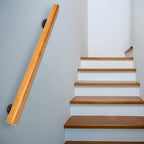 Wood Handrails for Indoor Stairs, 3Ft Safety Non-Slip Stair Railing, Professional Pine Handrails Support Rod Complete Kit for Lofts Bars Guardrail Corridor