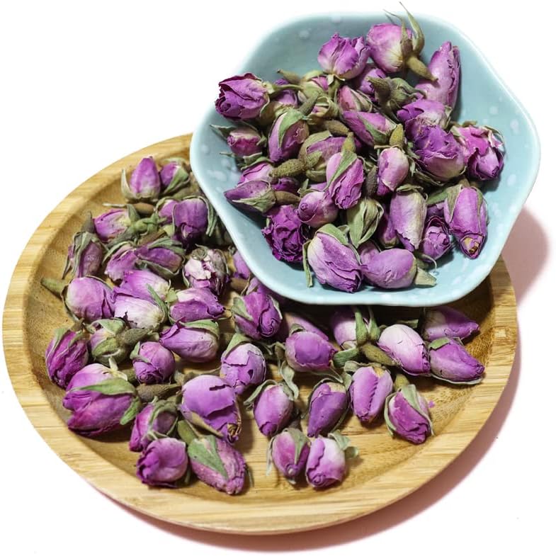 Dried Rose Buds Bulk Natural Dry Rose Buds for Tea, Crafts, Cake Decoration - 7oz (200g)