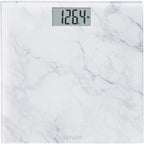 Taylor Digital Glass Marble Bathroom Scale, Scale for Body Weight, Digital Bathroom Weighing Machine, Battery Powered, Measures Weight up to 400 lb Capacity, White