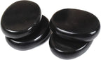 4Pcs Hot Massage Stones Set Natural Basalt Heated Warmer Stone for Spa Massage 2.36 x 3.14in (6x8cm)