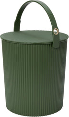 Hachiman Extra Large Bucket - 5.3 Gallon Heavy Duty Bucket with Lid and Handle - Hands-Free Filling - Easy to Stack and Store - Indoor Outdoor Use - 13.3" x 13" - Garden Green