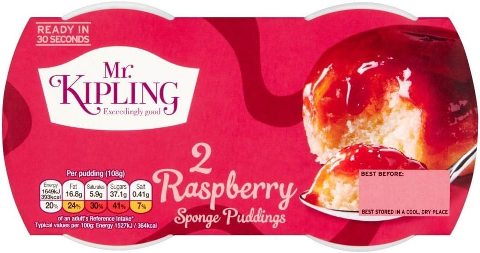 Mr Kipling Sponge Pudding Raspberry - Pack of 2