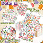 Whaline 50 Pcs Flower Guest Napkins Disposable Napkins Watercolor Wildflower Floral Dinner Paper Hand Towel for Bathroom Spring Birthday Party Table Supplies