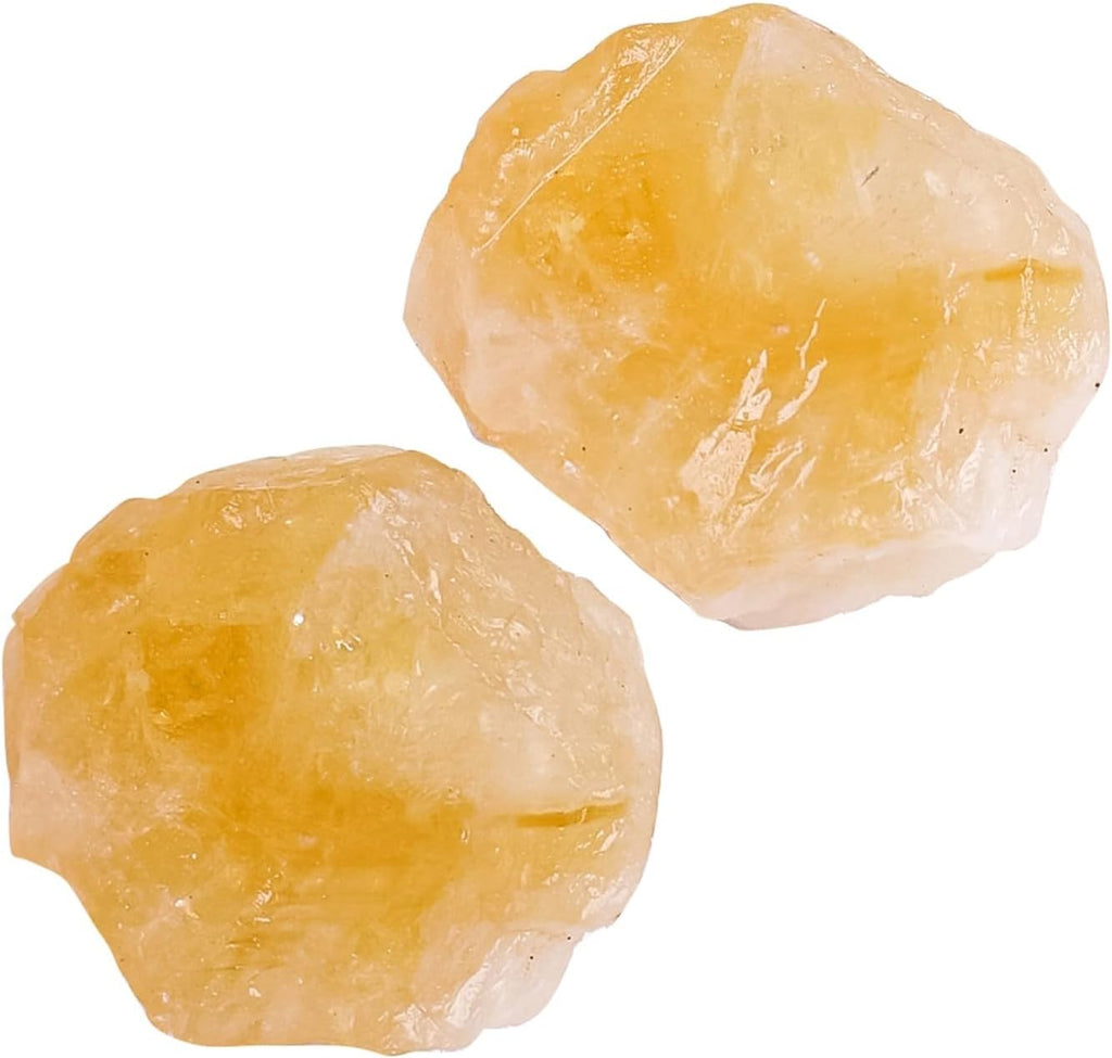 Apengshi Brazil Citrine Raw Crystals 2PCS Natural Rough Rocks Healing Crystal and Stones DIY Raw Stones Meditation Fountain Garden Home Decor