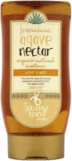 The Groovy Food Company Organic Agave Nectar Natural Sweetener Mild (250ml) - Pack of 6