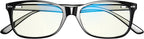 Swanwick Blue Light Blocking Glasses for Women, Men Anti Eyestrain Headache for Computer, Gaming, TV, Phone Screen. Sleep Aid. Classic Day Swannies (Small, Black)