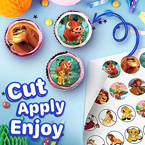 30 x Edible Cupcake Toppers – Jungle Safari Lion Theme Party Collection of Edible Cake Decorations