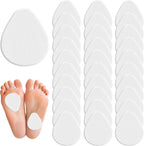 30 Pcs Metatarsal Foot Pads for Pain Relief, 0.28" Thick Felt Ball of Foot Cushion for Women and Men Non Slip Metatarsalgia Mortons Neuroma Forefoot and Sole Pads for Shoes High Heels-White