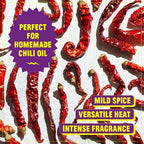 FLYBYJING Erjingtiao Chili, Dried Spicy Chili Pepper Sourced from Sichuan, Fruity and Intensely Fragrant, Balanced with Mild Spice, Perfect for Homemade Oils, Marinades and Sauces (50g)