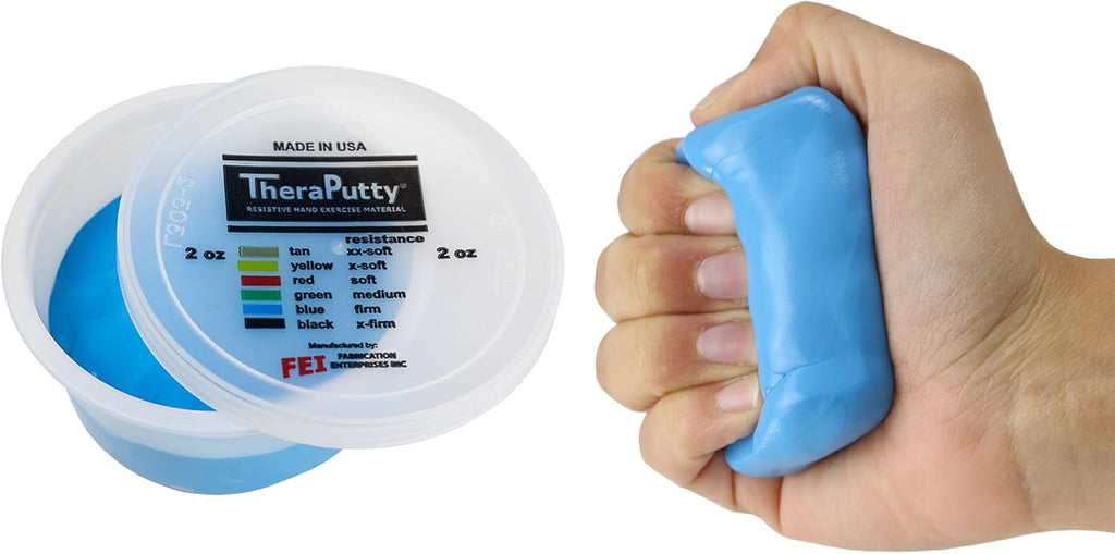 CanDo 10-2604 Theraputty Plus Hand Exercise Putty, Blue, 2oz, Firm