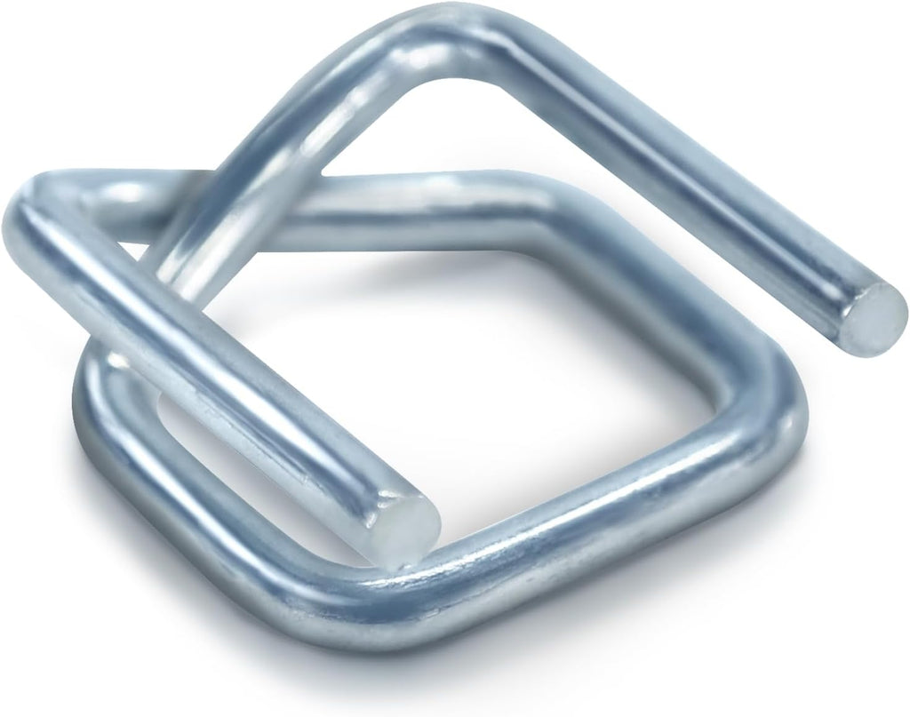 3/4" Galvanized Banding Strapping Metal Wire Buckle for Packaging Pallet Polypropylene Poly Woven Composite Cord Strap Nylon Band (100 Pcs)