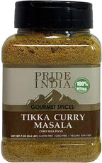 Pride of India – Tikka Curry Masala Seasoning Spice – Gourmet Curry Mix – Ideal for Vegetarian and Meat Dishes – Natural & GMO Free – Easy To Use - 7 oz. Medium Dual Sifter Jar
