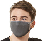 Naroo Reusable Cloth Face Mask Breathable MICRONET High Tech Washable Nose Clip, Adjustable Earloops for Outdoors & Indoors