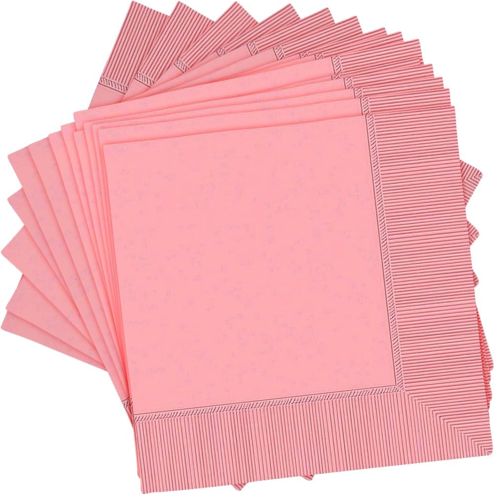 Blushing Pink Luncheon Napkins - 2-Ply, 6.5" x 6.5" (40-Pack)