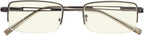 CessBlu Half-Rim Blue Light Filter Glasses Anti Screen Glare UV Rays for Men Women Reading Computer