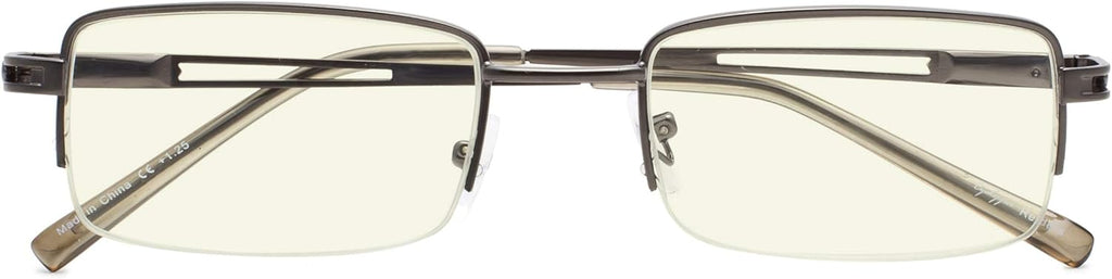 CessBlu Half-Rim Blue Light Filter Glasses Anti Screen Glare UV Rays for Men Women Reading Computer