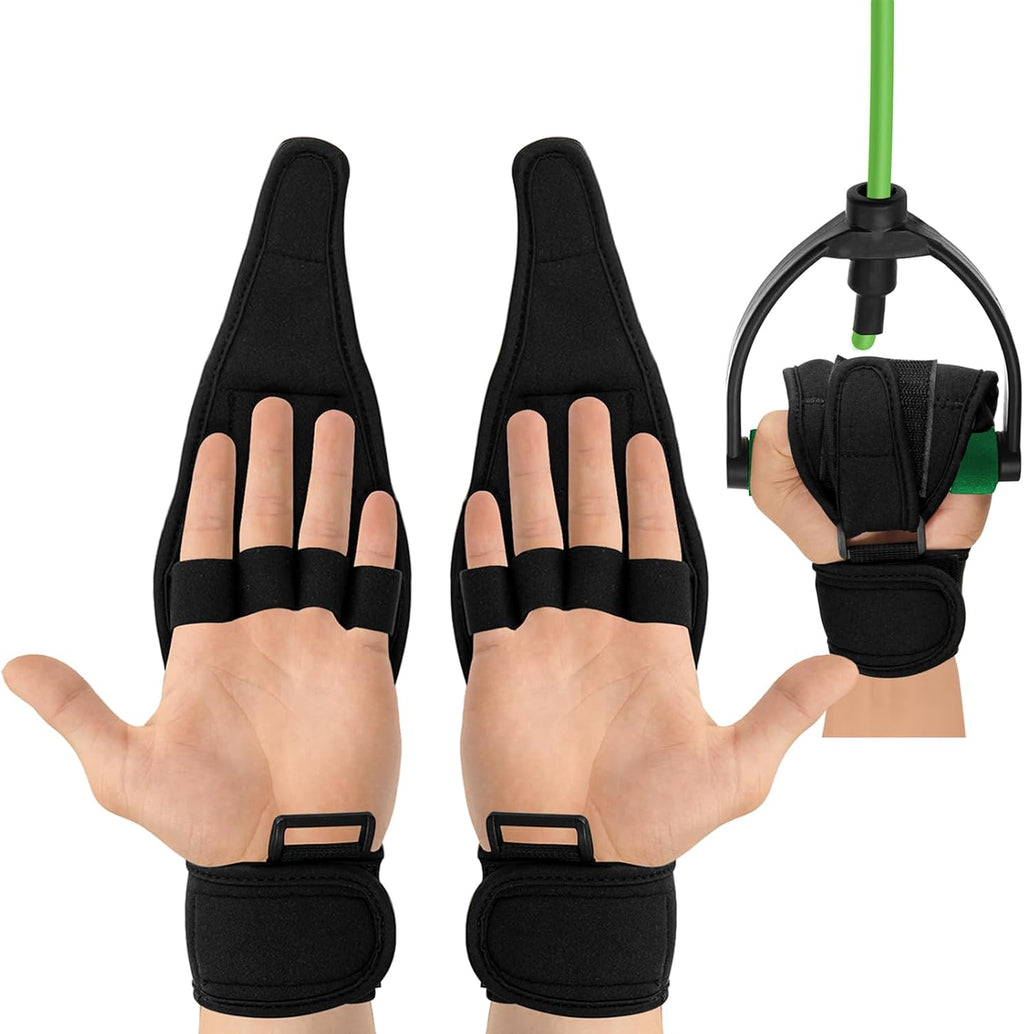 2 PCS Stroke Finger Splint Brace Ability, Finger Rehabilitation Auxiliary Training Gloves for Elderly Patients, Anti-Spasticity Hand Therapy Equipment for Fist Stroke Hemiplegia Hand Training, Black