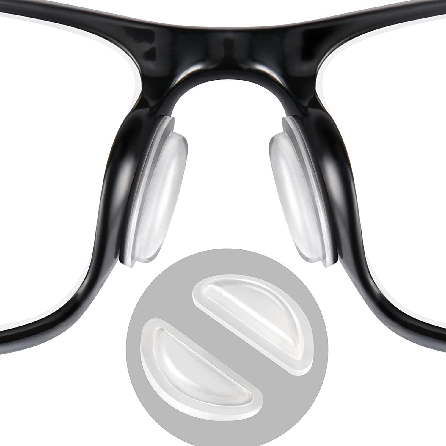 20 Pairs (Clear) SURMAP Eyeglass Nose Pads, Comfort Soft Silicone Glasses Nose Pad, Anti-Slip Heighten Air Chamber Glasses Grips for Eyeglasses and Sunglasses, Adhesive with Sticky Backing