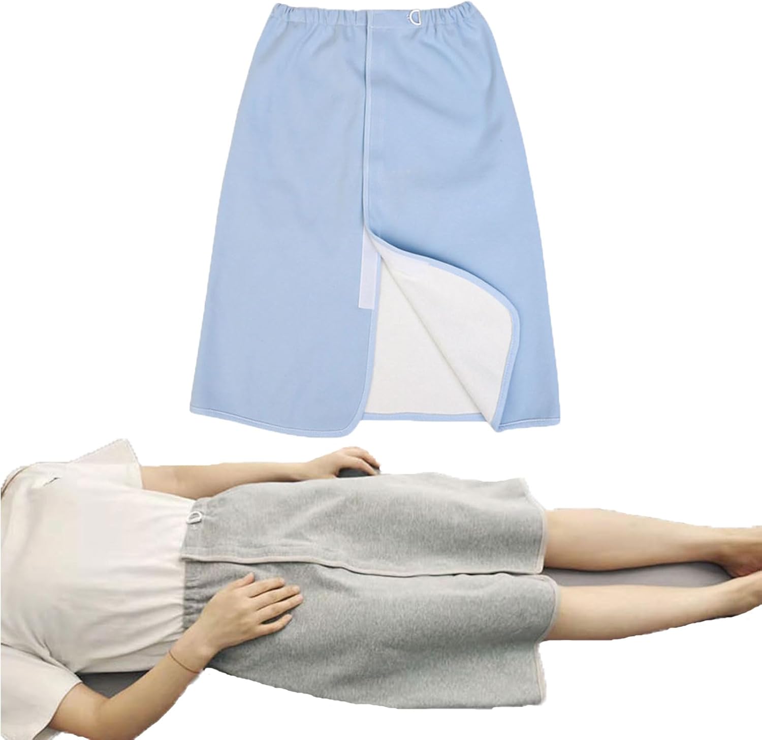 Yodilala Unisex Diaper Skirt, Leak-Proof Waterproof pad, Adjustable and Reusable, Suitable for bedridden Elderly, Menstruating Women, and Children with Urinary Incontinence(Blue,XL)