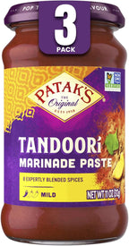 Patak’s Tandoori Marinade Paste - Mild Indian Tandoori Paste with 8 Expertly Blended Spices - Gluten-Free & Vegan - Flavorful Chicken Marinade for Grilling, Baking & BBQ Cooking - 11oz Jar (Pack of 3)