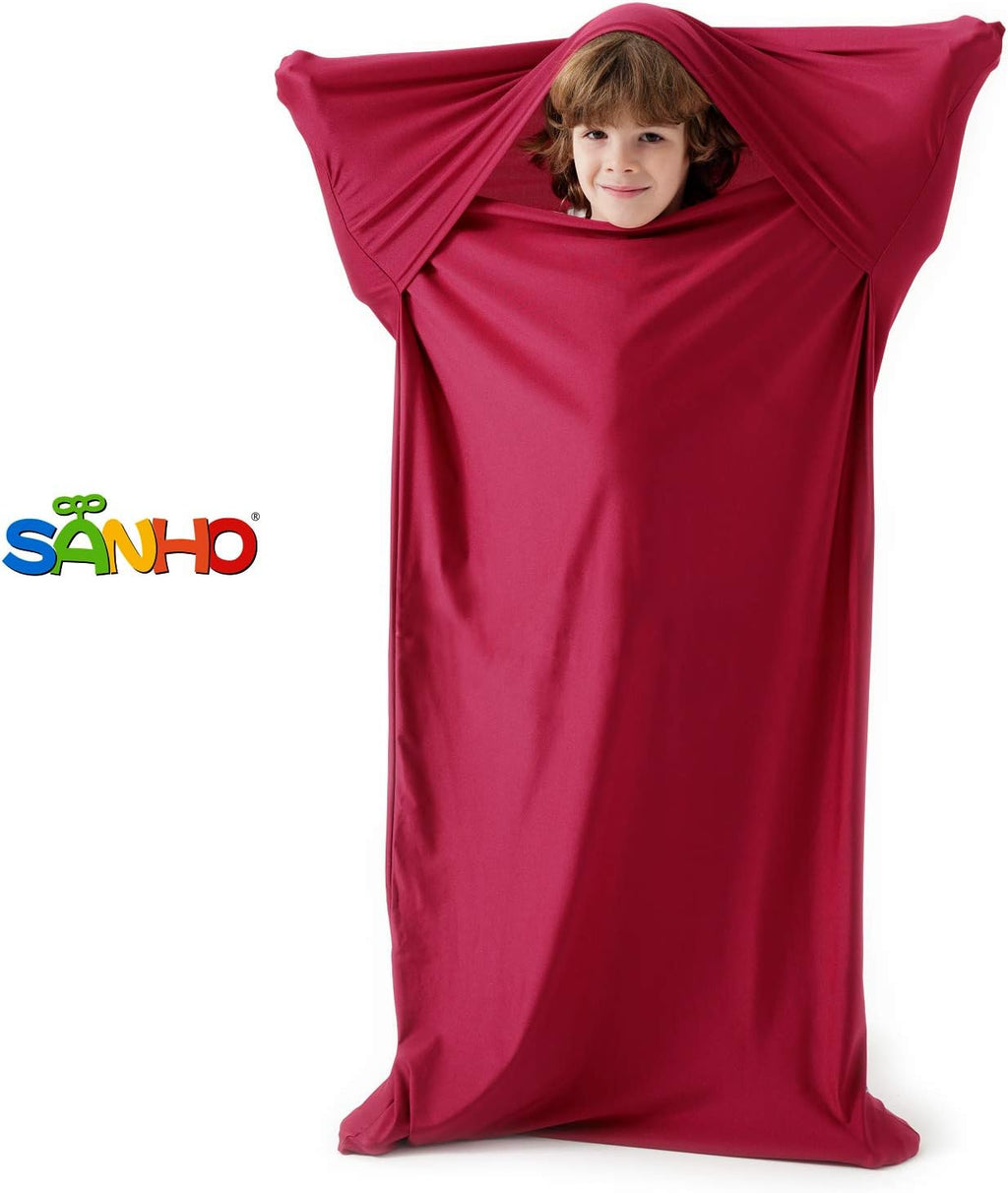 SANHO Premium Sensory Sock Body Sock, Perfect for Children with Sensory Processing Disorder, Updated Version (Wine red, Large)