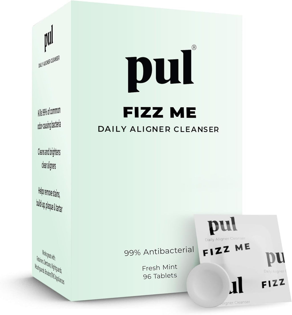 PUL Retainer Cleaner Tablets - Aligner Cleaner for Invisalign and Clear Aligners, Daily Retainer Cleaning Tablets and Denture Cleaner Tablets - Removes Odor, Stains and Plaque - 96 Day Supply