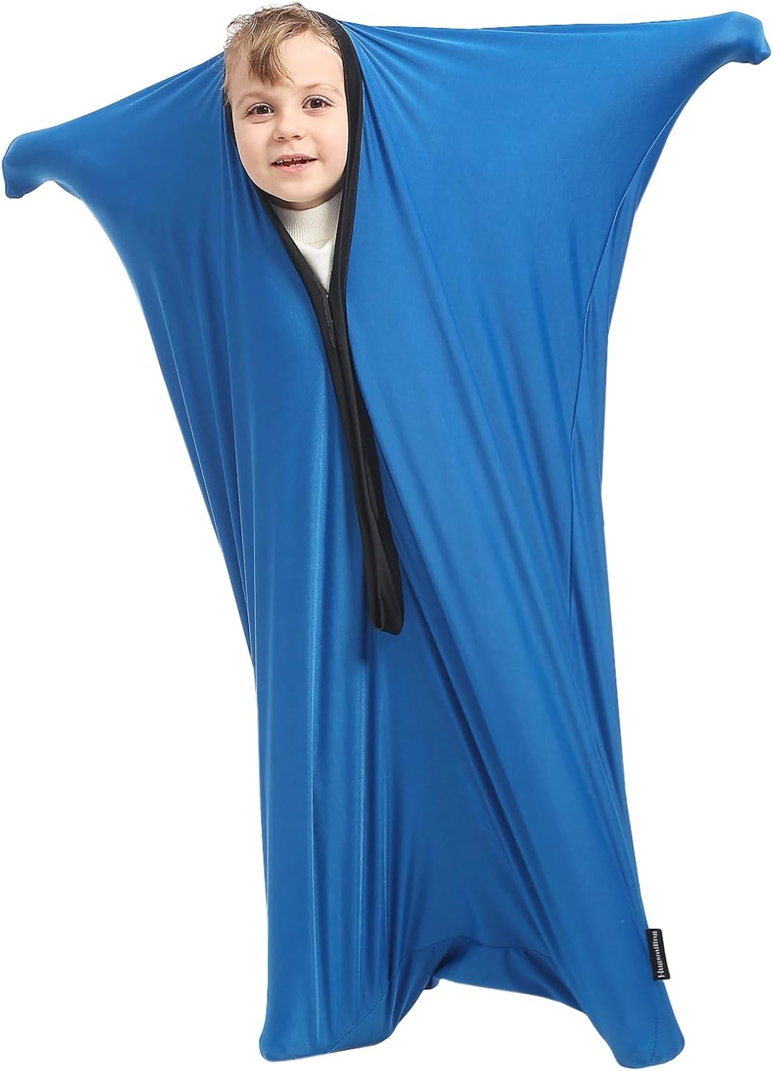 Body Sock Sensory Kids, Medium 27 * 47 inch, Good for Kids Height: 48~58 inch, Soft Fabric with Strong Stitching and Snap Closures (Classic Blue)