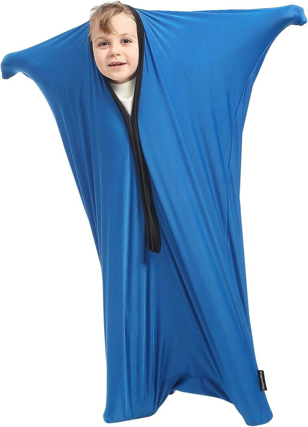 Body Sock Sensory Kids, Medium 27 * 48 inch, Good for Kids Height: 43~51 inch, Soft Fabric with Strong Stitching and Snap Closures (Classic Blue)