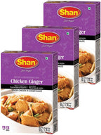 Shan Chicken Ginger Recipe & Seasoning Mix 1.76 oz (50g) - Spice Powder for Tender Chicken in Ginger Sauce - Airtight Bag (Pack of 3)