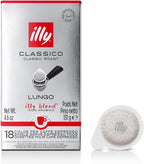 illy E.S.E. Coffee - Single-Serve Coffee Capsules & Pods - Classico Lungo Medium Roast - Notes Of Caramel, Orange Blossom & Jasmine - For E.S.E Coffee Machines - Extraordinary Aroma & Body – 18 Count