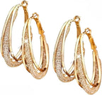 2 Pairs Lymphatic Drainage Slimming Hoop Earrings, Halolux Lymphvity Magnetotherapy Germanium Earrings, Lymphatic Activity Hoop Acupuncture Therapy Fashion Jewelry Gift For Women