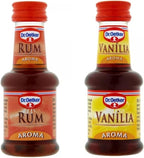 Dr. Oetker Baking Aroma RUM Flavor 38 ml bottle AND Dr. Oetker VANILLA Aroma Flavoring 38 ml bottle