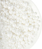 Sprinkles Edible White Pearls Sugar Candy 142g/ 5.01oz White Pearls Baking Cakes Cupcake Toppers and Cookie Ice Cream Decorations for Wedding Parties Valentines Day Halloween Christmas