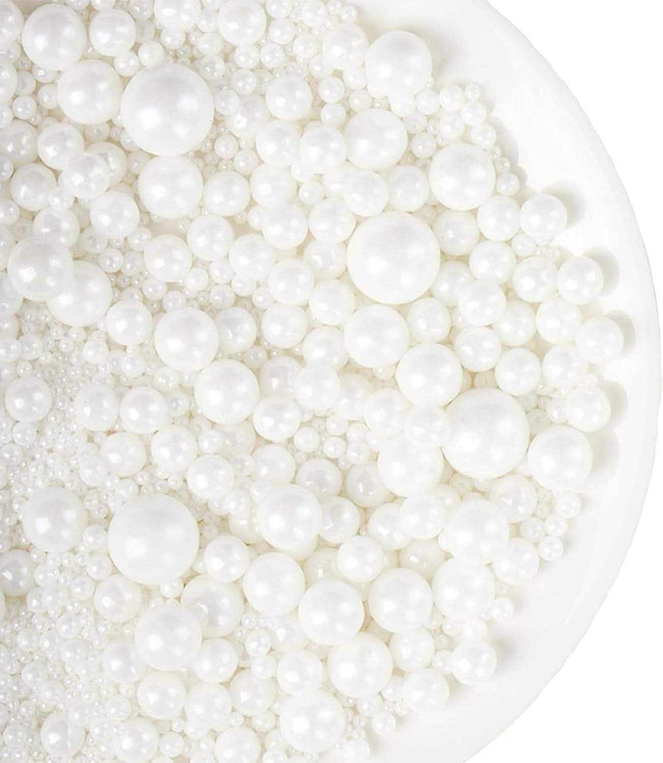 Sprinkles Edible White Pearls Sugar Candy 142g/ 5.01oz White Pearls Baking Cakes Cupcake Toppers and Cookie Ice Cream Decorations for Wedding Parties Valentines Day Halloween Christmas