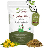 Organic Way St. John's Wort Whole (Hypericum perforatum) - Herbal Tea | European Wild-Harvest | Organic, Kosher & USDA Certified | Vegan, Non GMO & Gluten Free | Origin - Albania (1LBS / 16Oz)