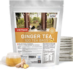 VIXI Flavored Ginger Black Tea Bag, Vietnam's Mountain Tea, 100 Counts, 100% Natural from Ancient Tee Tree, Black Tee Blend with Ginger for Hot and Cold Brew (Vietnamese Taste, 7.0 Oz)