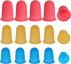 15 Pcs Hot Glue Finger Thimbles Rubber Finger Tips Protector Covers Reusable Silicone Guard Pads Grips Fingertip for Paperwork Cutting Counting Crafts Embroidery Sewing Cutting Sorting Task