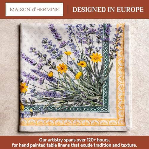 Maison d' Hermine Cloth Napkins Set of 4 100% Cotton Everyday Reusable Square Napkins Cloth Washable Dinner Party Wedding Restaurant Gifts for Mothers Day Spring/Summer(Fanny Lavender, 20" x 20")