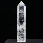 Runyangshi Large Natural Clear Quartz Chakra Crystal Tower - 7"-7.8"(18-20cm) Hexagonal Healing Crystal Obelisk for Energy Healing, Meditation, Home Decor,