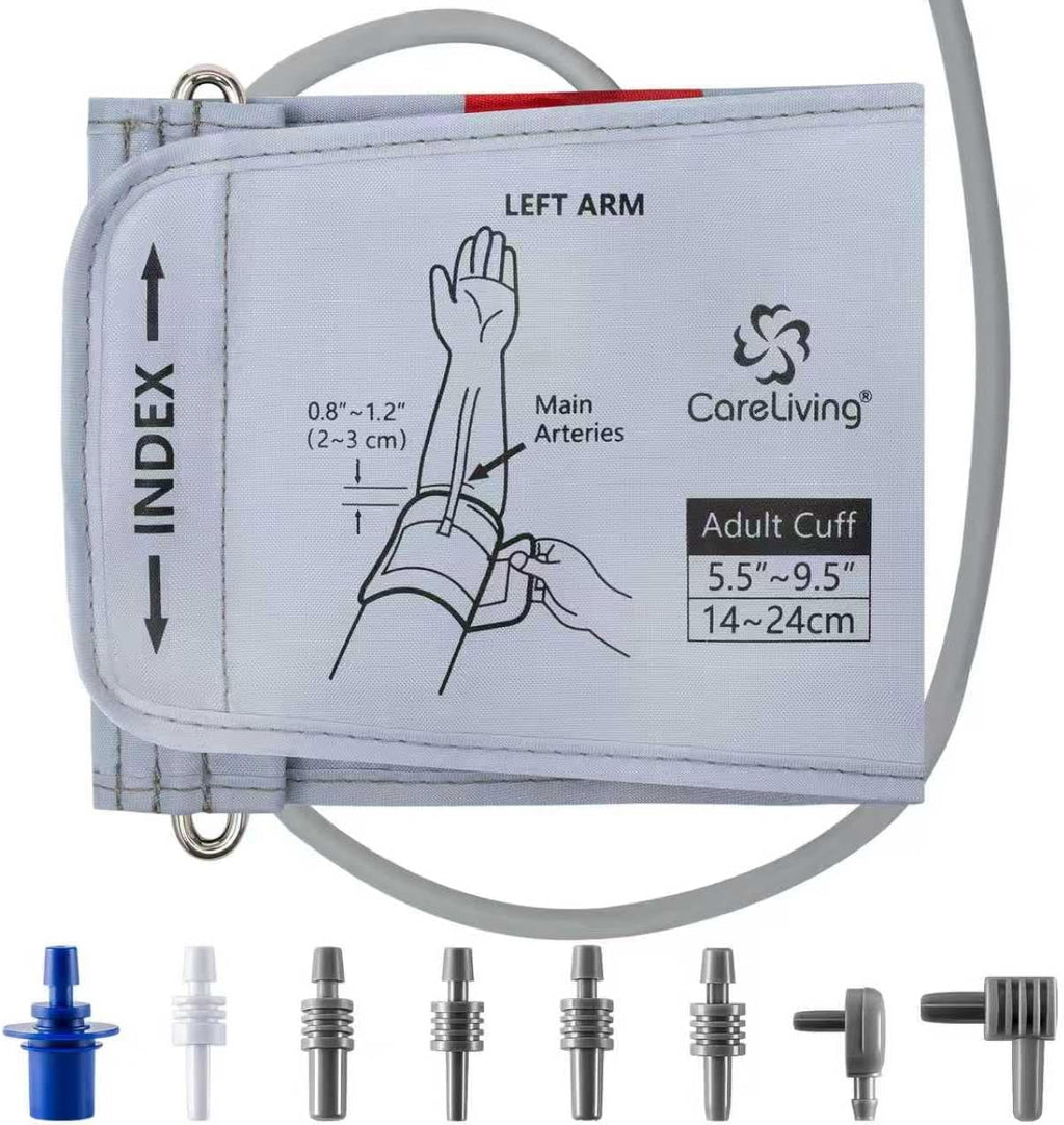 Small Blood Pressure Cuff, 5.5 "-9.5" (14-24cm) Small Cuff, Compatible with Most Brands BP Monitors, with 8 Connectors (BP Cuff Included Only)