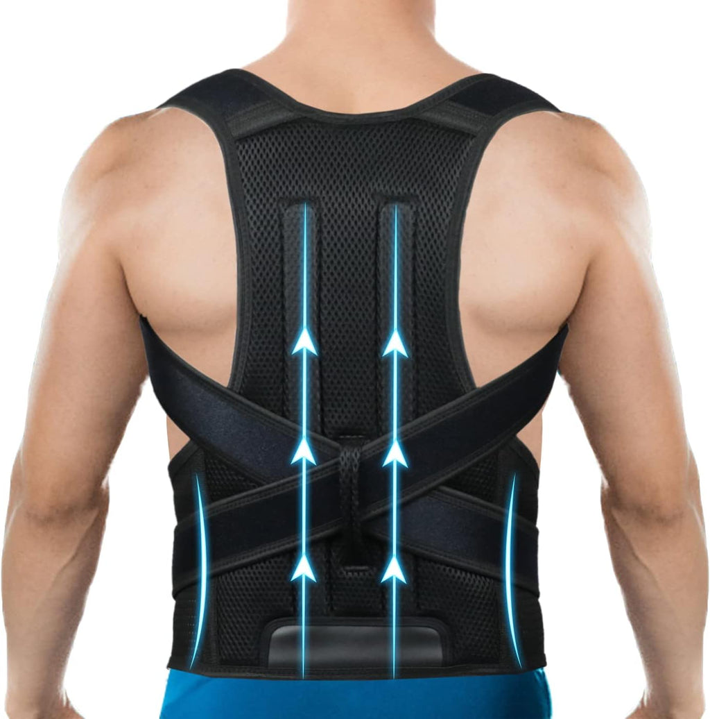 Posture Corrector for Women & Men - Adjustable Back Brace, Lumbar Support for Pain Relief, Scoliosis & Hunchback Correction, Spine Alignment Aid XL(37"-42")