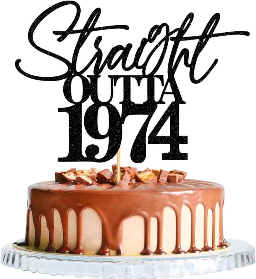 Straight Outta 1974 Cake Topper-Happy 50th Birthday cake topper-Cheers to 50 Years (1974)