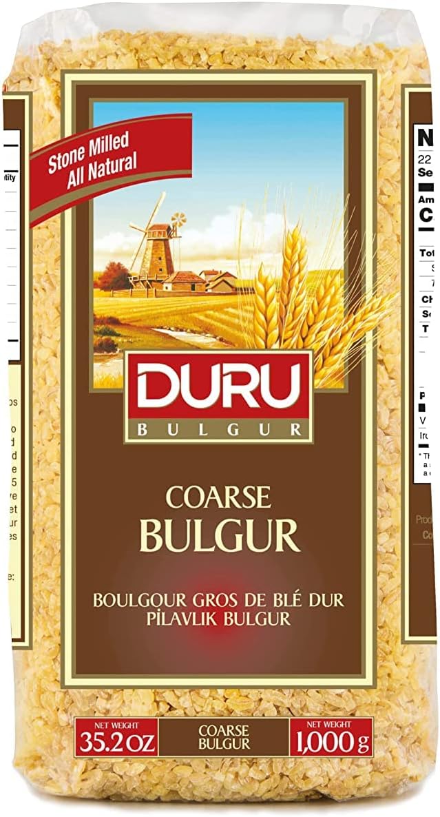 Duru Coarse Bulgur for Pilaf– 2.2lb (1000g), Wheat Berries, 100% Natural and Certificated, High Fiber and Protein, Non-GMO, Great for Vegan Recipes, Better than Rice