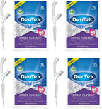 DenTek Cross Flosser Plaque Control Floss Picks, X-Shaped Floss, 75 Count, (Pack of 4)