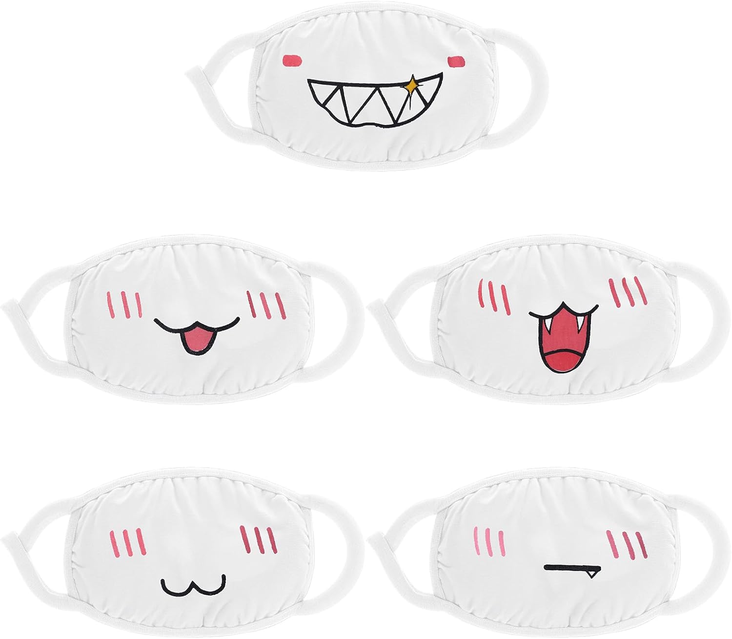 Cute Cat Face Mask, Kawaii Cotton Mouth Masks Reusable Washable Face Mask Anti-Dust Anime Masks for Women Men