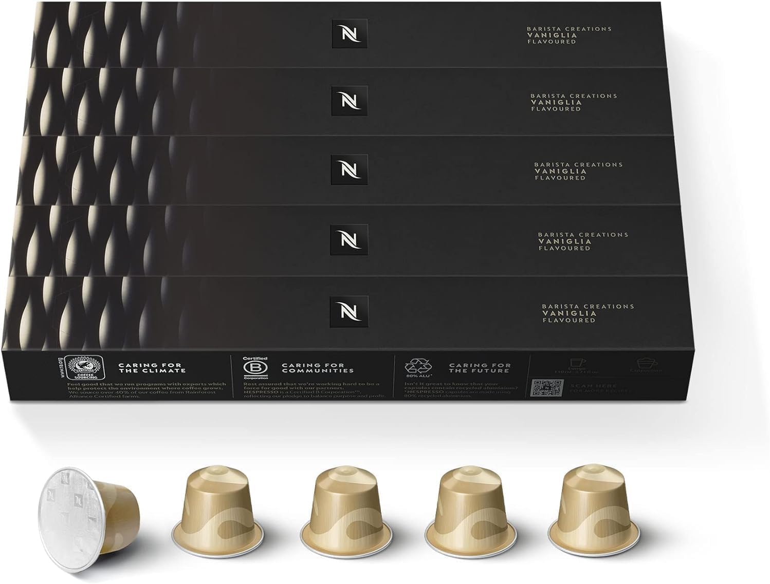 Nespresso Capsules Original Line, Vaniglia, Medium Roast Espresso Coffee, 50 Count Espresso Coffee Pods