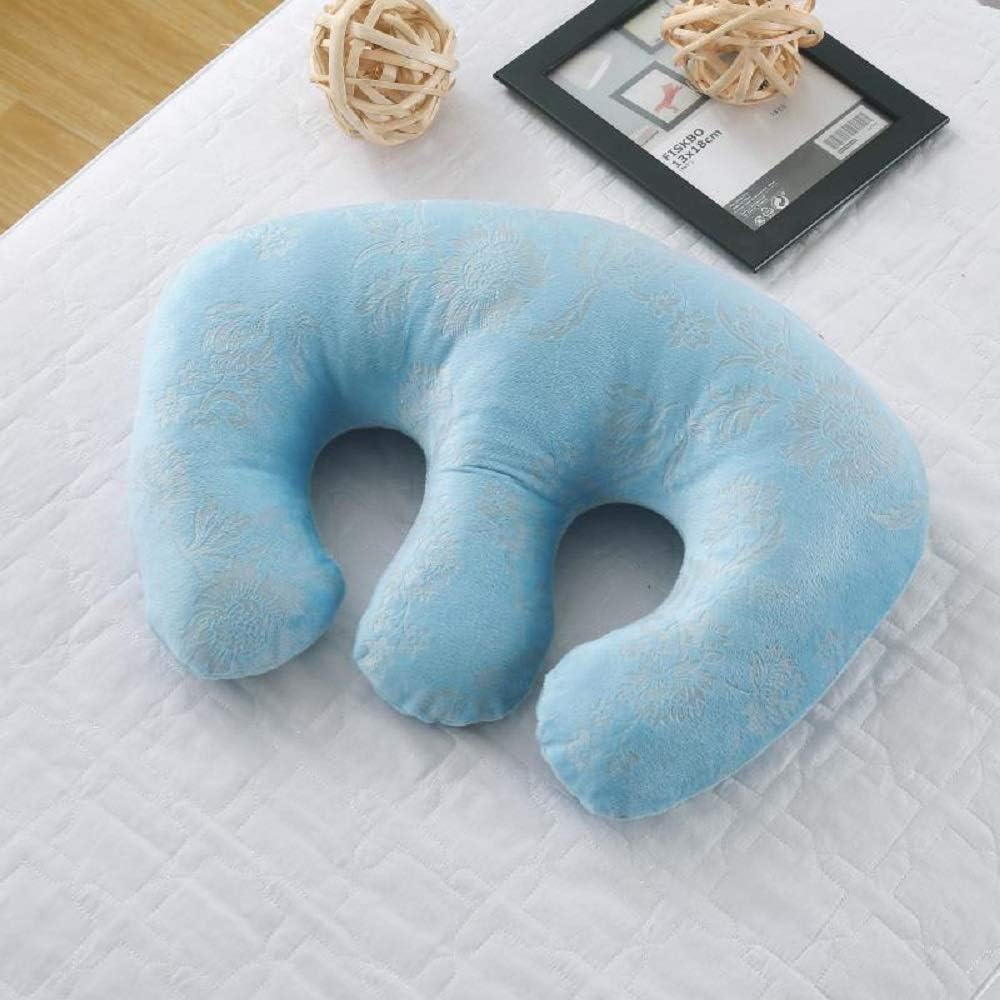 cozy heart Beauty Salon Breast Pillow Feminine Bolster Breast Pillow for Massage Table, Massage Face Cradle Rest Pillow for SPA Salon,Removable Cover (Sky Blue)