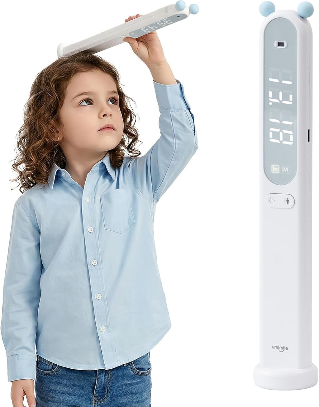Umimile Portable Height Measurement for Kids- Handheld Cordless Infrared Stadiometer Device for Kids and Adults, Digital Height Measurement Tool Scale 240 cm / 94.5 inches (Blue)